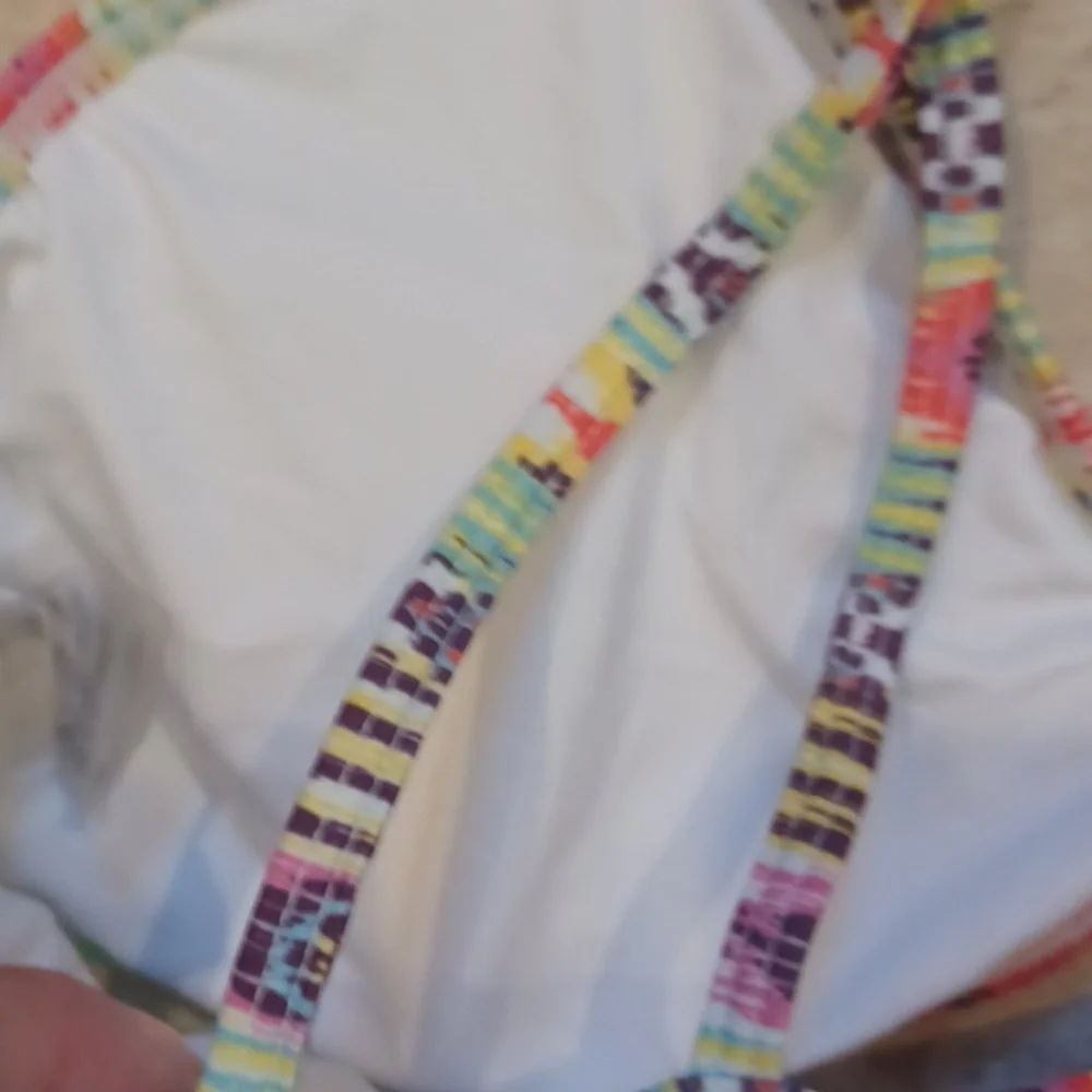 Pilyq Barcelona Multi-Colored Design Print Beaded Front Strappy Bikini Top - Picture 6 of 8